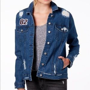 Tinseltown junior's Ripped Denim jacket, size M